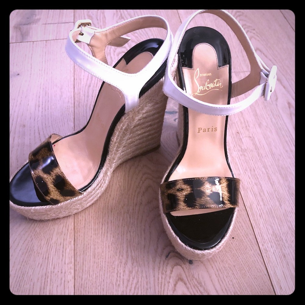 Christian Louboutin Leopard Spachica Wedges